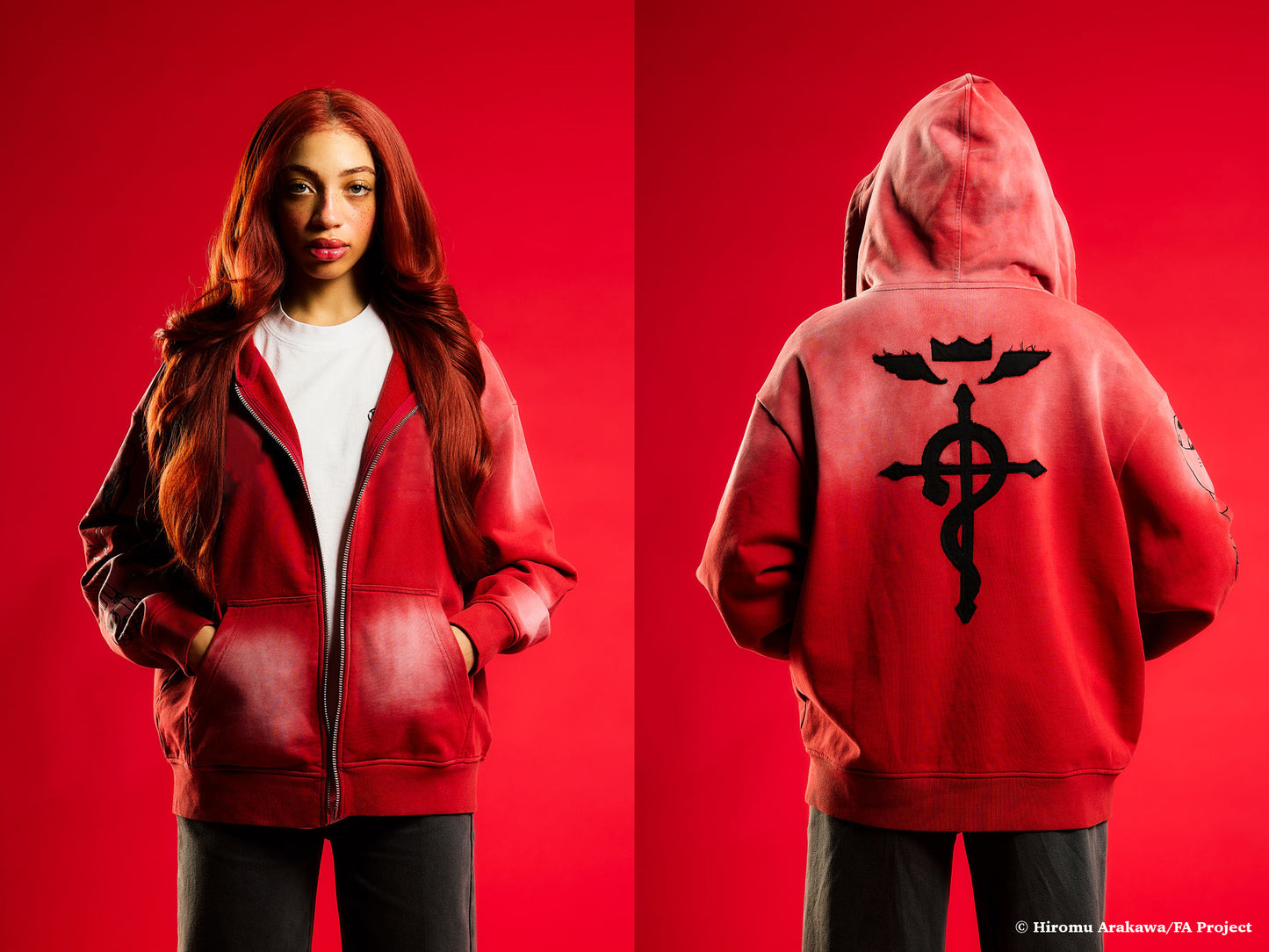 FMAB EDWARD ZIP UP HOODIE (RED) *PRE-ORDER*