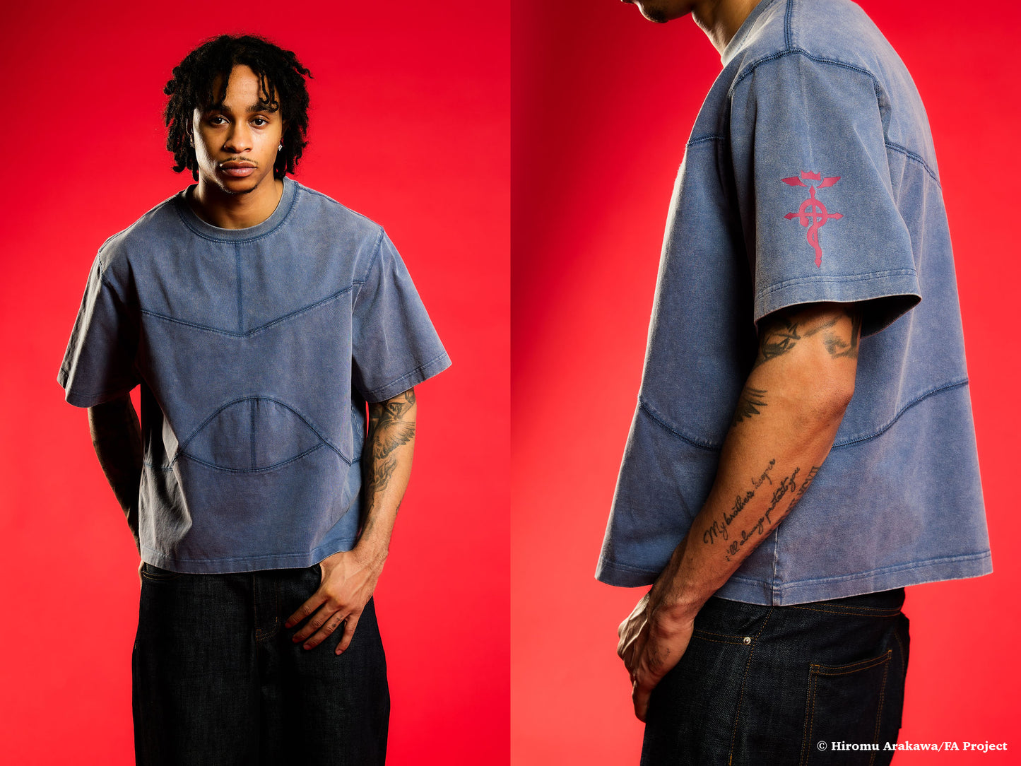 FMAB ALPHONSE PANEL SHIRT (BLUE) *PRE ORDER*