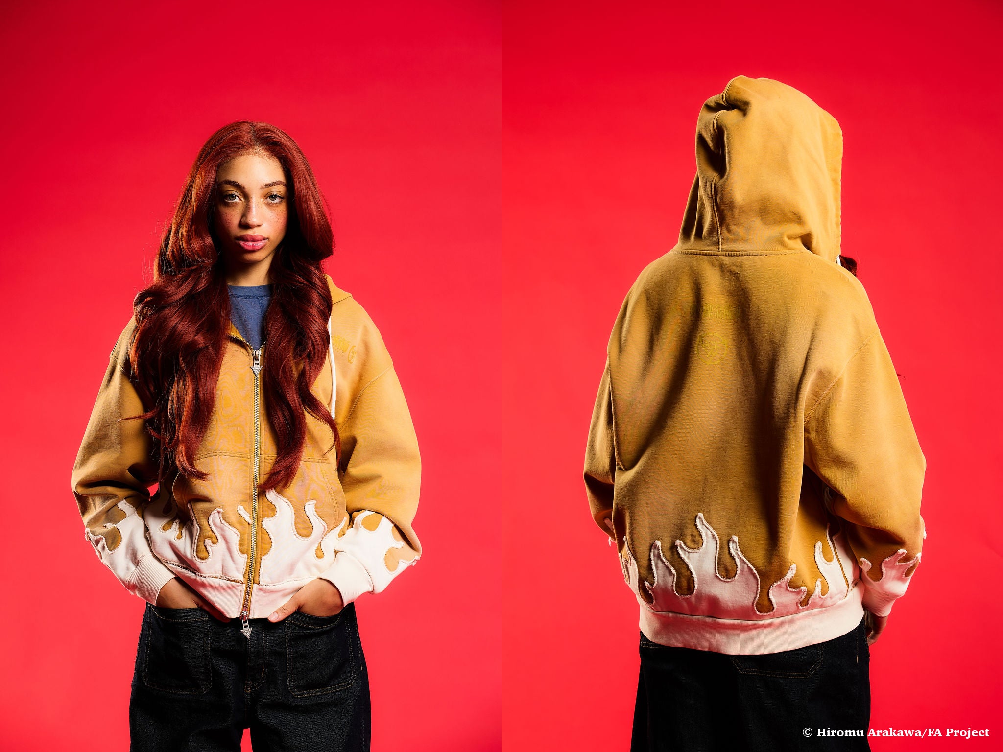 FMAB LING FLAME ZIP UP HOODIE (MUSTARD) *PRE-ORDER* – Hypland