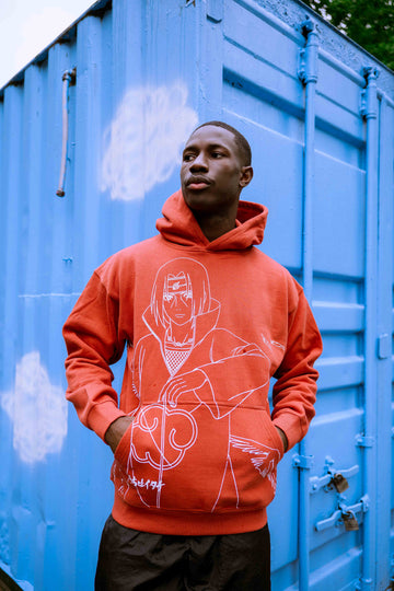 SHIPPUDEN ITACHI SINGLE LINE HOODIE (BURGUNDY)