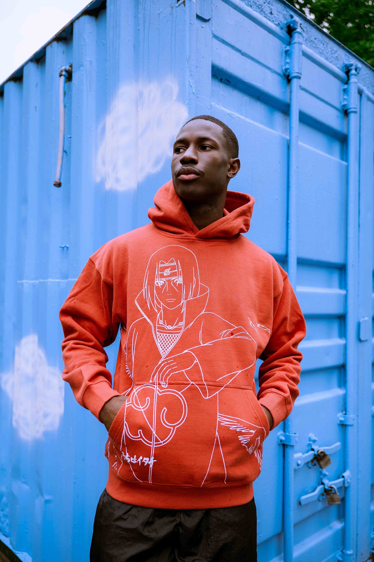 SHIPPUDEN ITACHI SINGLE LINE HOODIE (BURGUNDY)