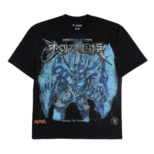 YUGIOH OBELISK JUMBO PRINT SHIRT (BLACK)