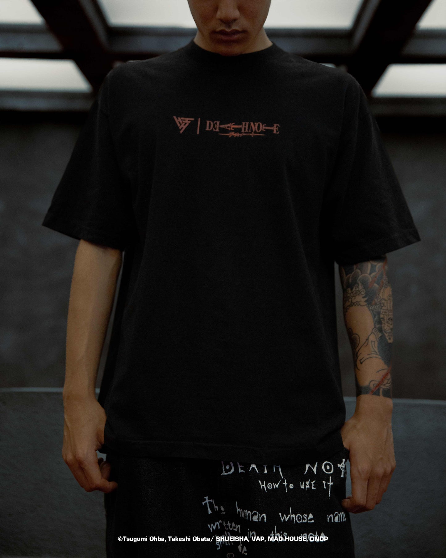 DEATH NOTE LIGHT BLUR SHIRT (BLACK)