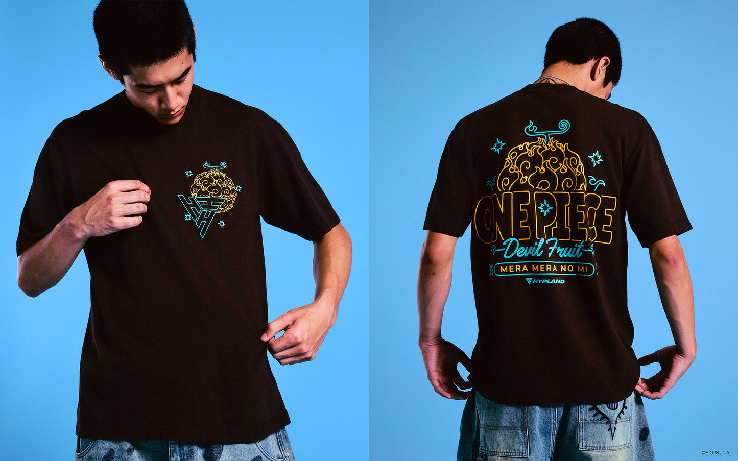 ONE PIECE NEON FLAME SHIRT (CHOCOLATE)