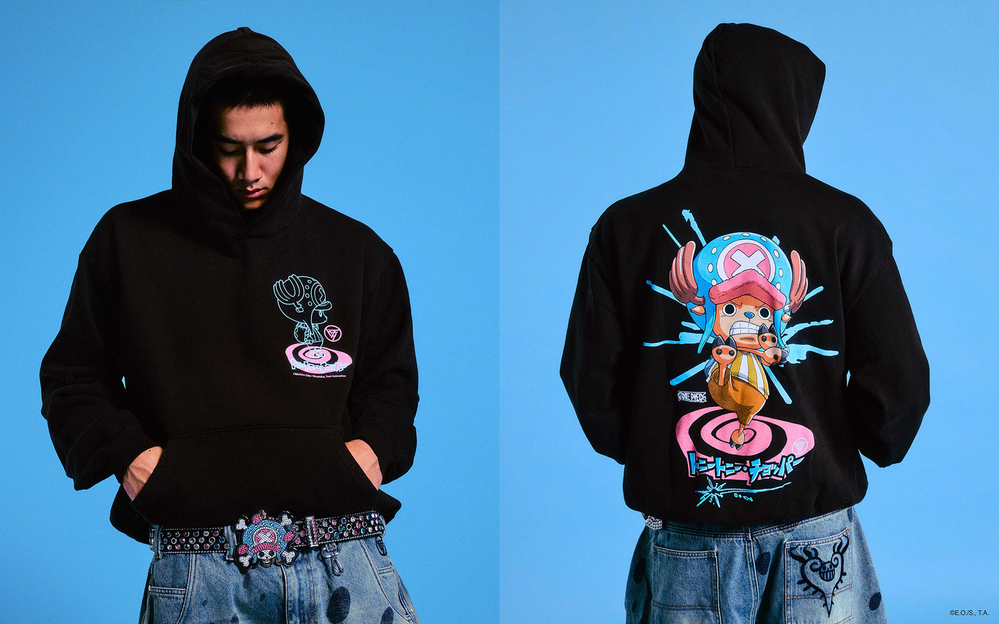 ONE PIECE CHOPPER SPLATTER HOODIE (CHOCOLATE)