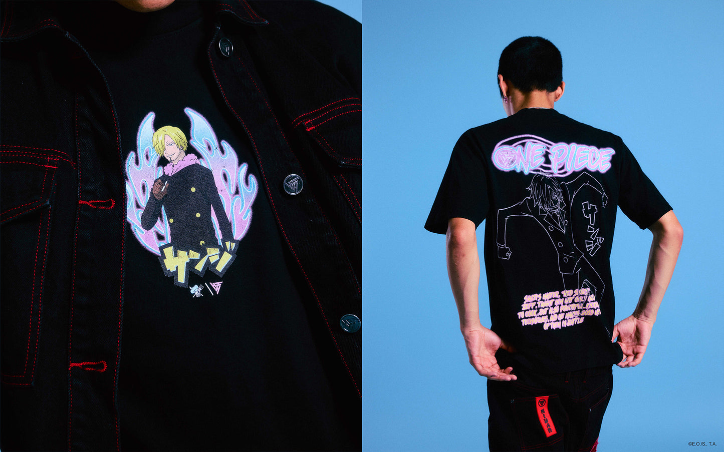 ONE PIECE SANJI GALAXY SHIRT (BLACK)