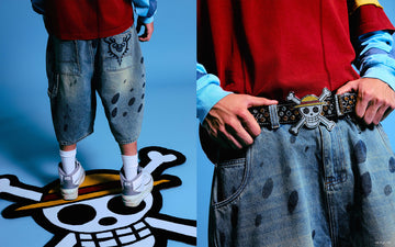 ONE PIECE LAW DENIM JORTS (LIGHT WASH)