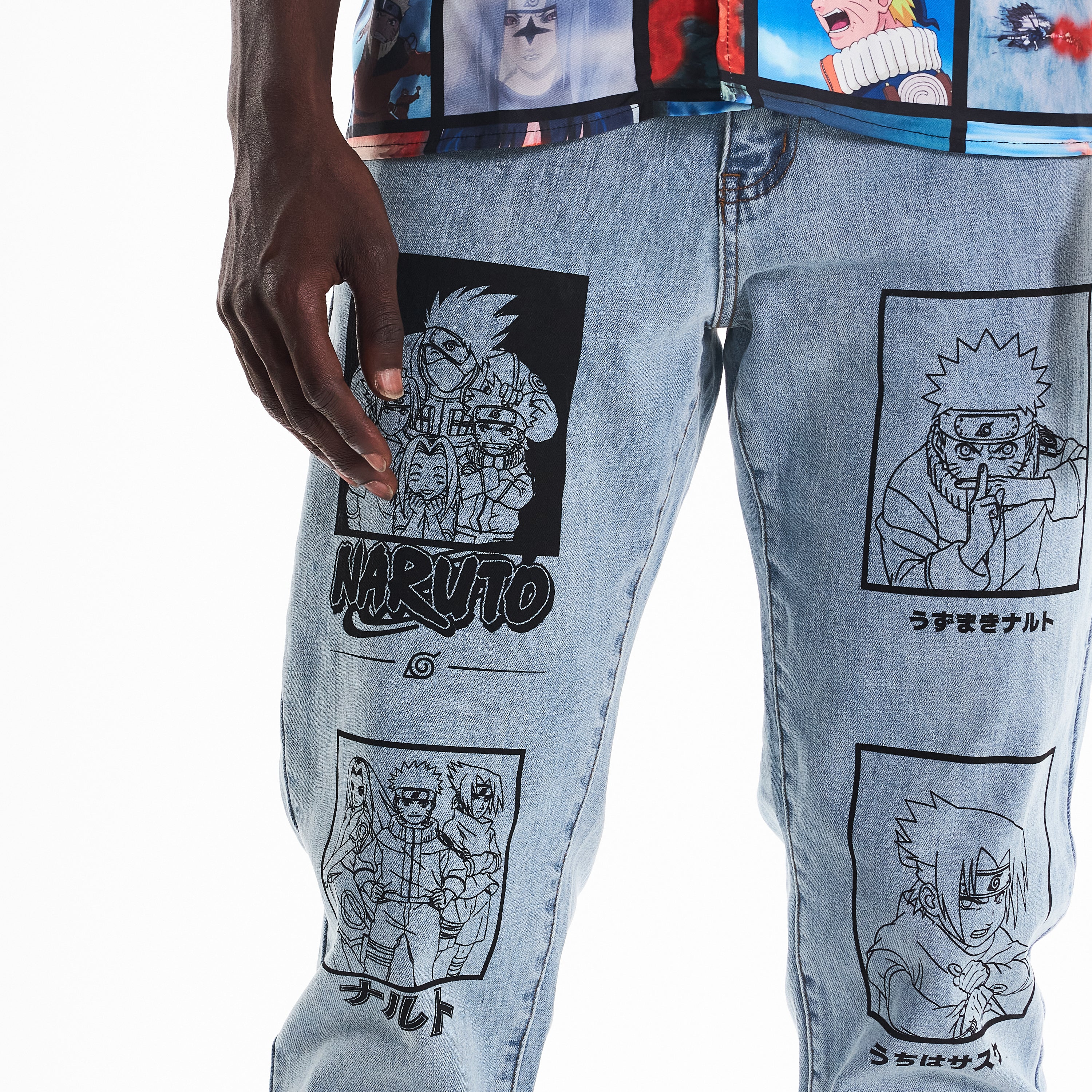 Vintage washed jeans women streetwear jeans harajuku cartoon anime print  jeans fashion man jeans loose wide leg pants cotton (Color : Blue, Size :  Medium) : Amazon.nl: Fashion