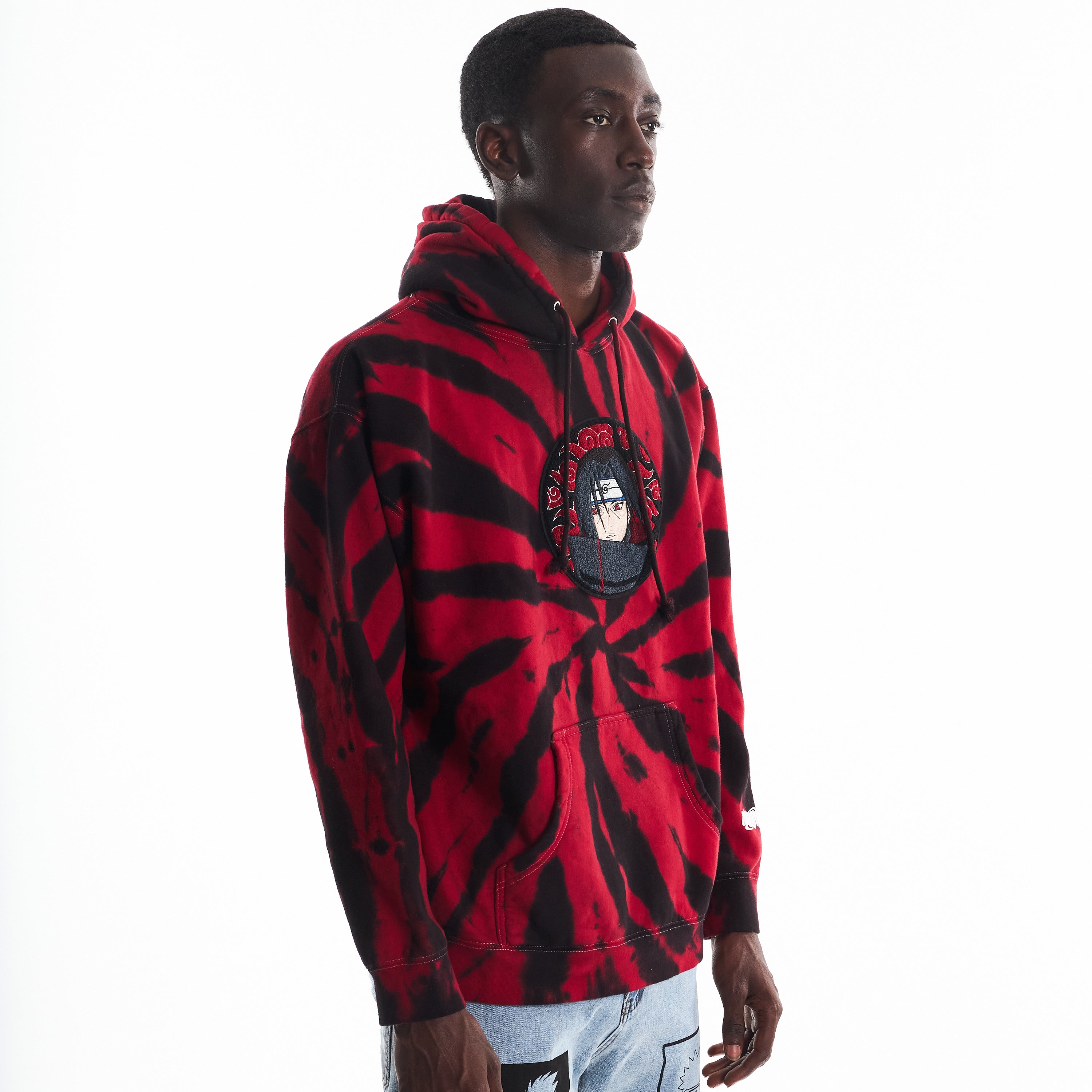 SHIPPUDEN ITACHI CHENILLE HOODIE RED TIE DYE