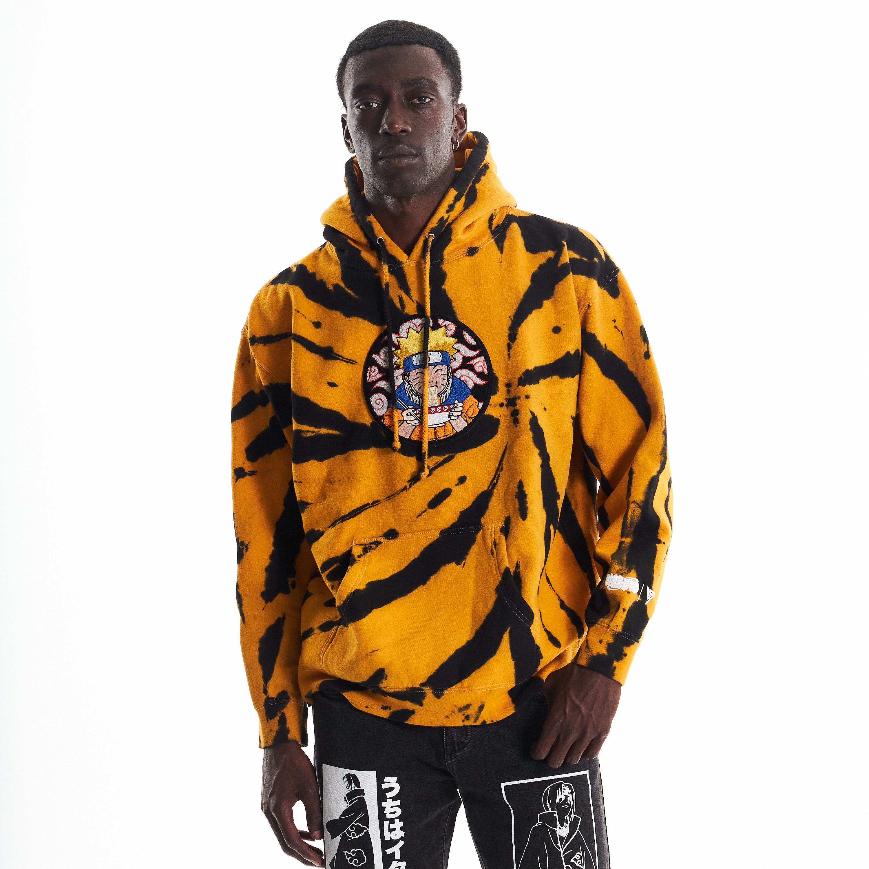 Black and yellow store tie dye hoodie