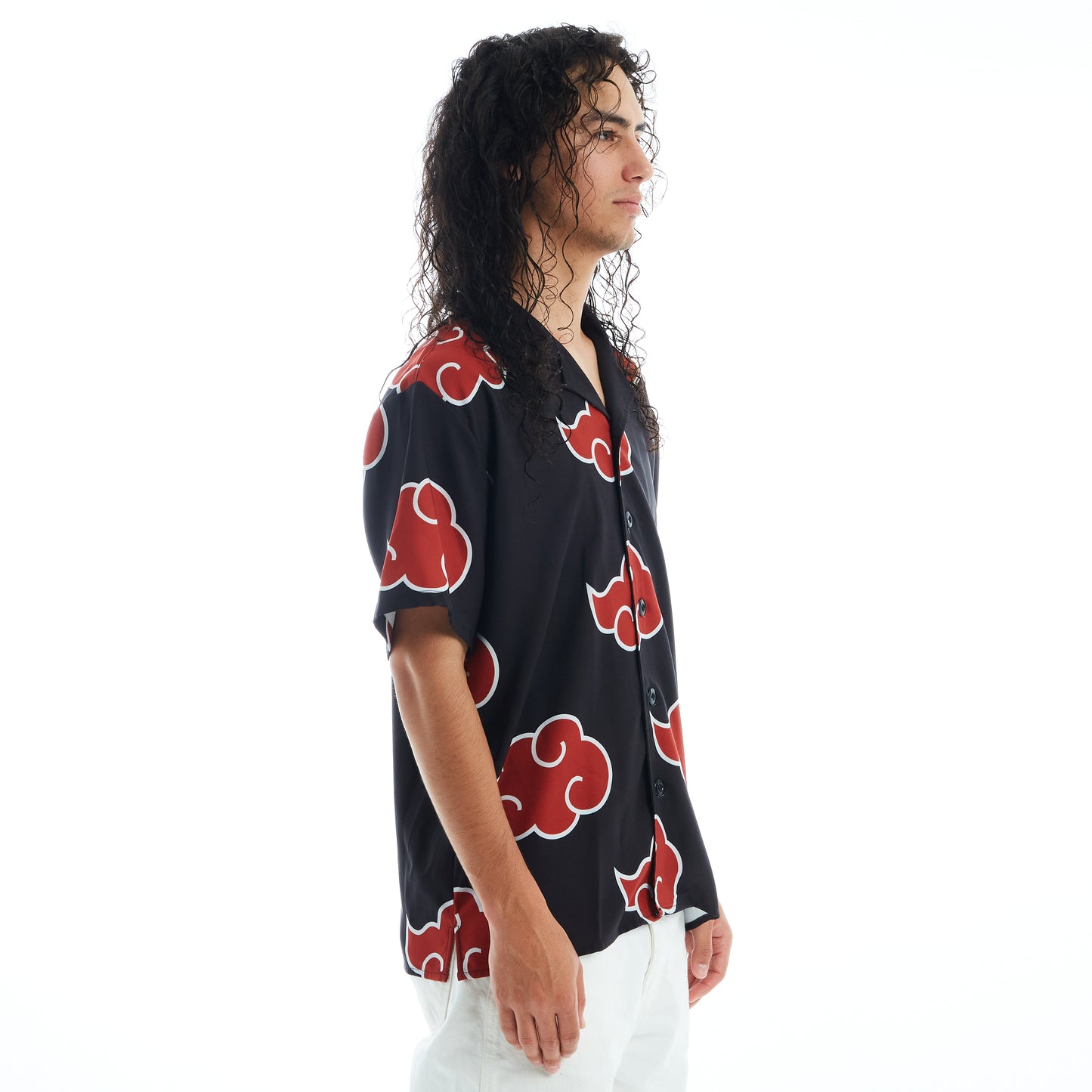 NARUTO AKATSUKI BUTTON UP SHIRT (BLACK)