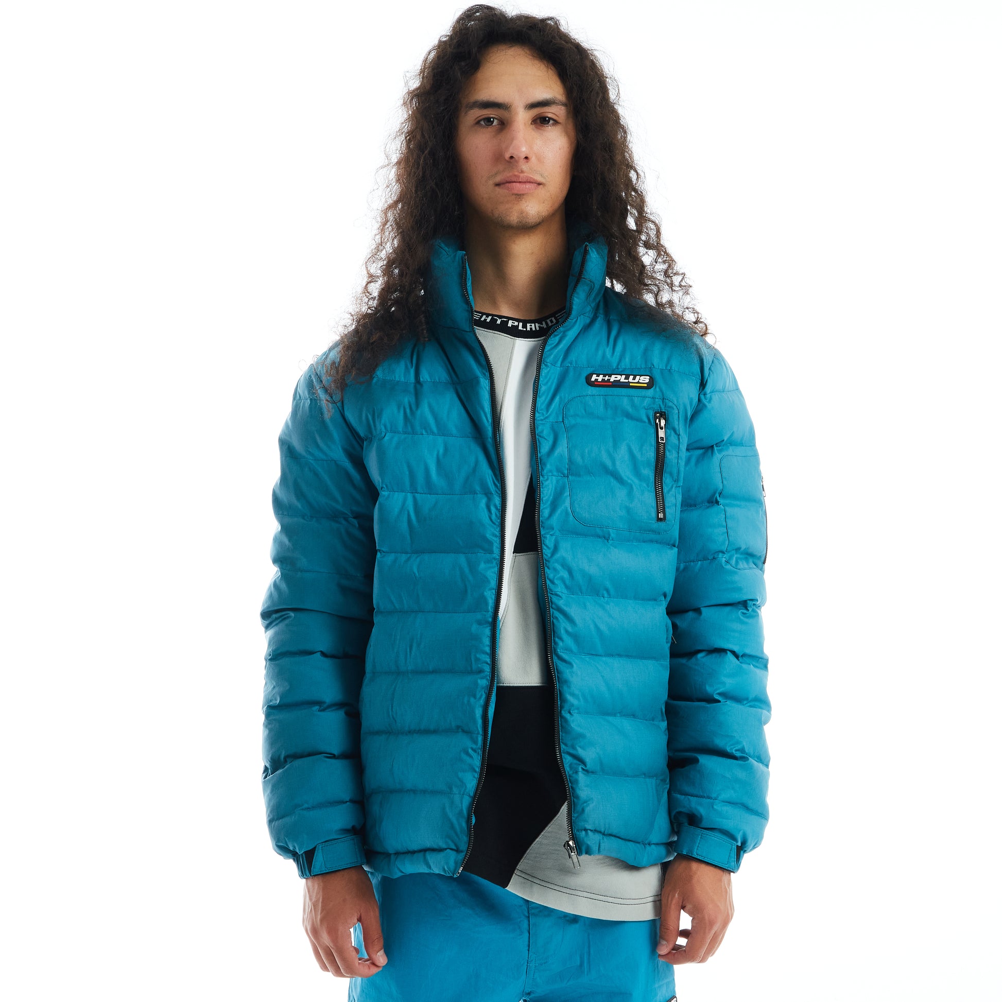 H+PLUS THERMO REACTIVE PUFFER JACKET (AQUA) – Hypland