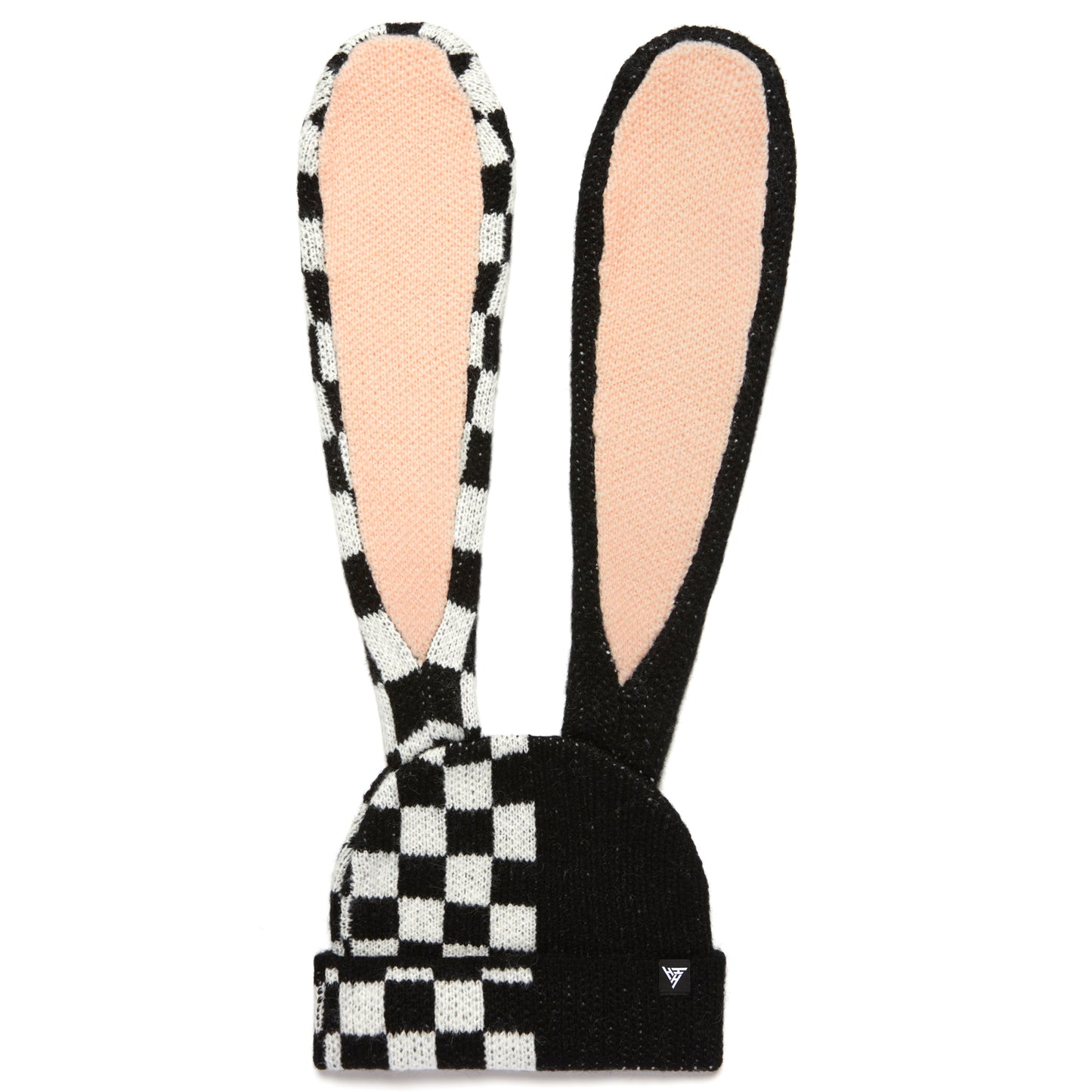 HYPLAND CHECKERED BUNNY BEANIE (BLACK/WHITE)