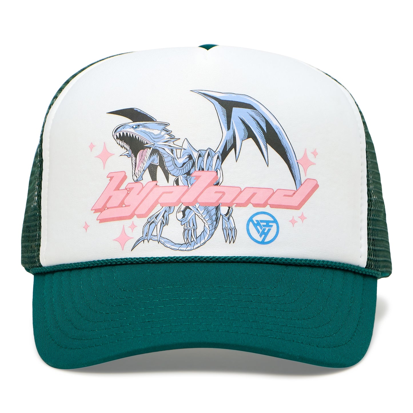 YUGIOH BLUE EYES TRUCKER HAT (GREEN/WHITE)