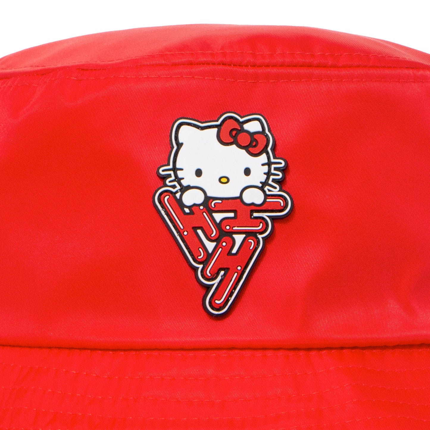 HELLO KITTY NYLON LOGO BUCKET HAT (RED)