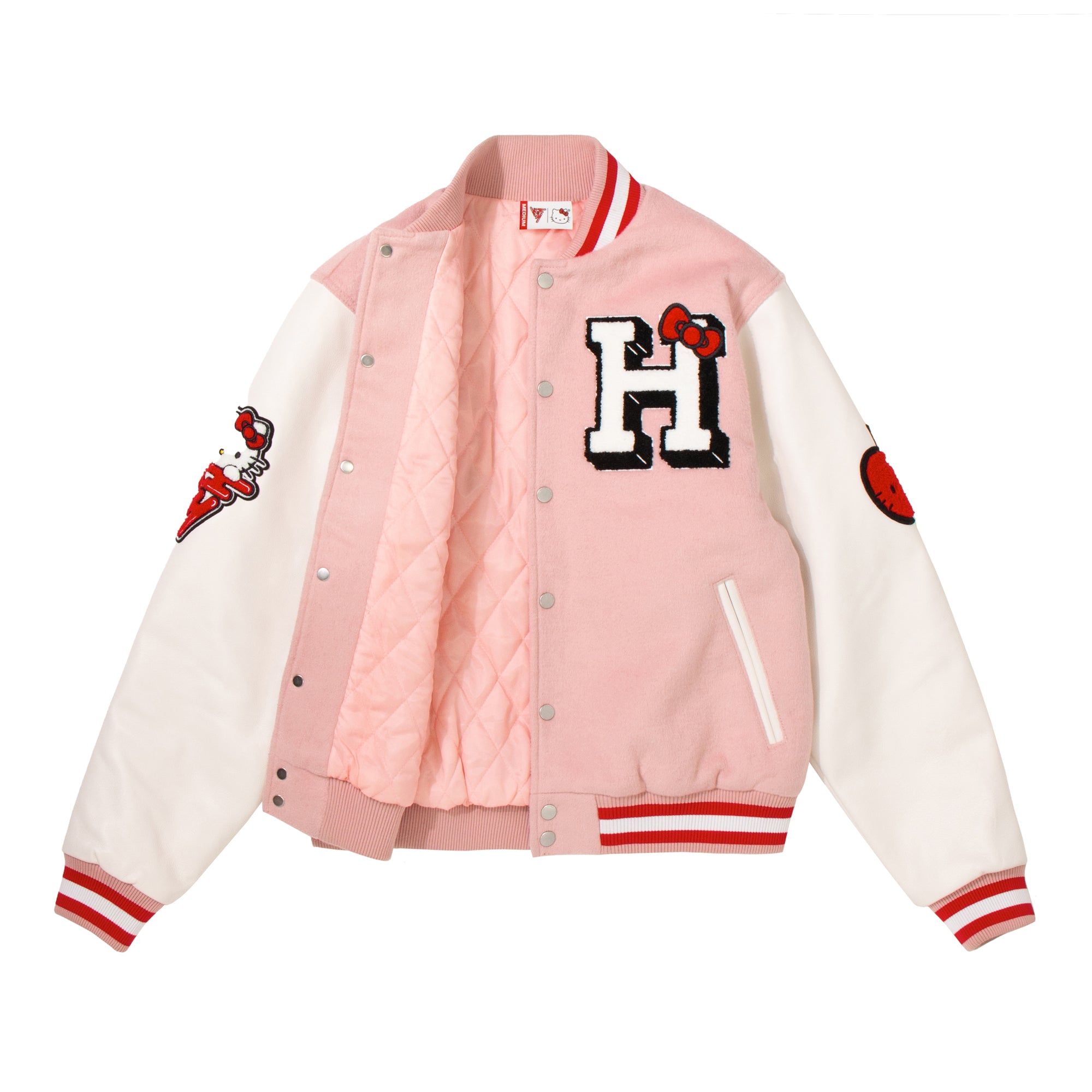 All pink clearance letterman jacket